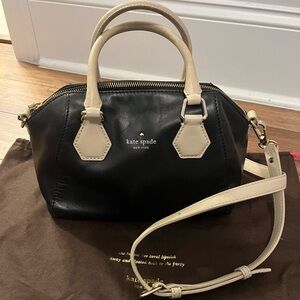 Kate Spade Crossbody Satchel purse - black and tan
